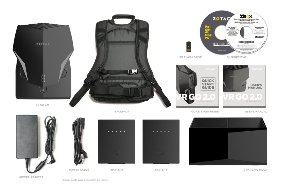 VR GO 2.0 with Windows 10 4 accu's inc doos