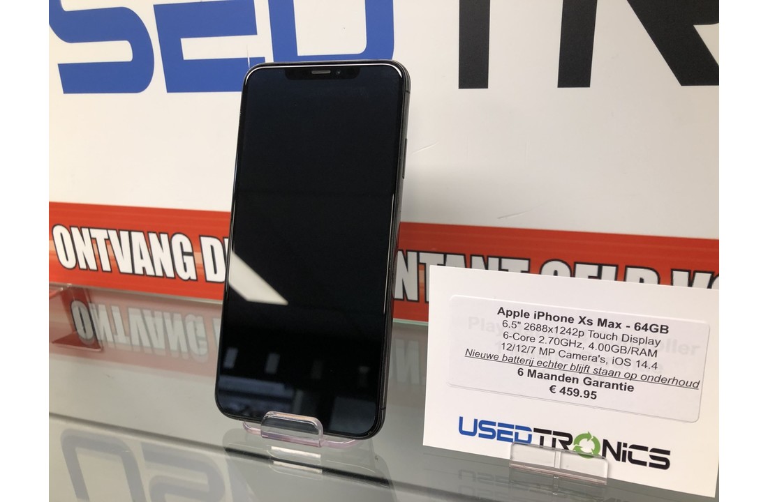 Apple iPhone Xs Max 64GB - Nieuwe Batterij blijft staan op onderhoud (6209)