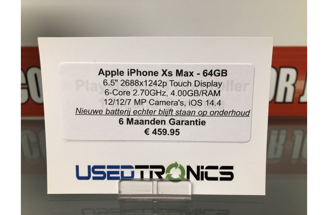Apple iPhone Xs Max 64GB - Nieuwe Batterij blijft staan op onderhoud (6209)
