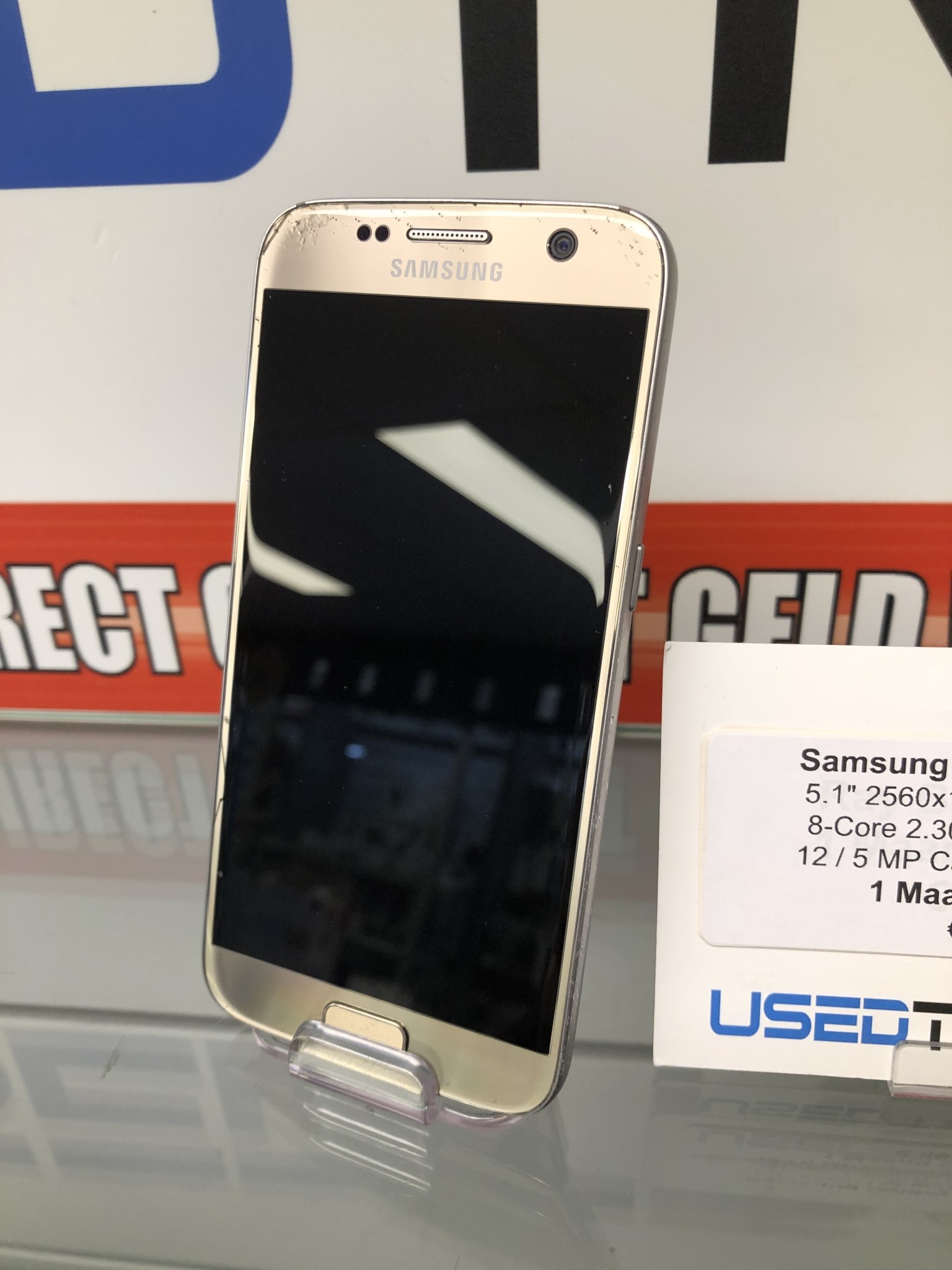 Samsung Galaxy s7 Goud/zwart Nieuw scherm