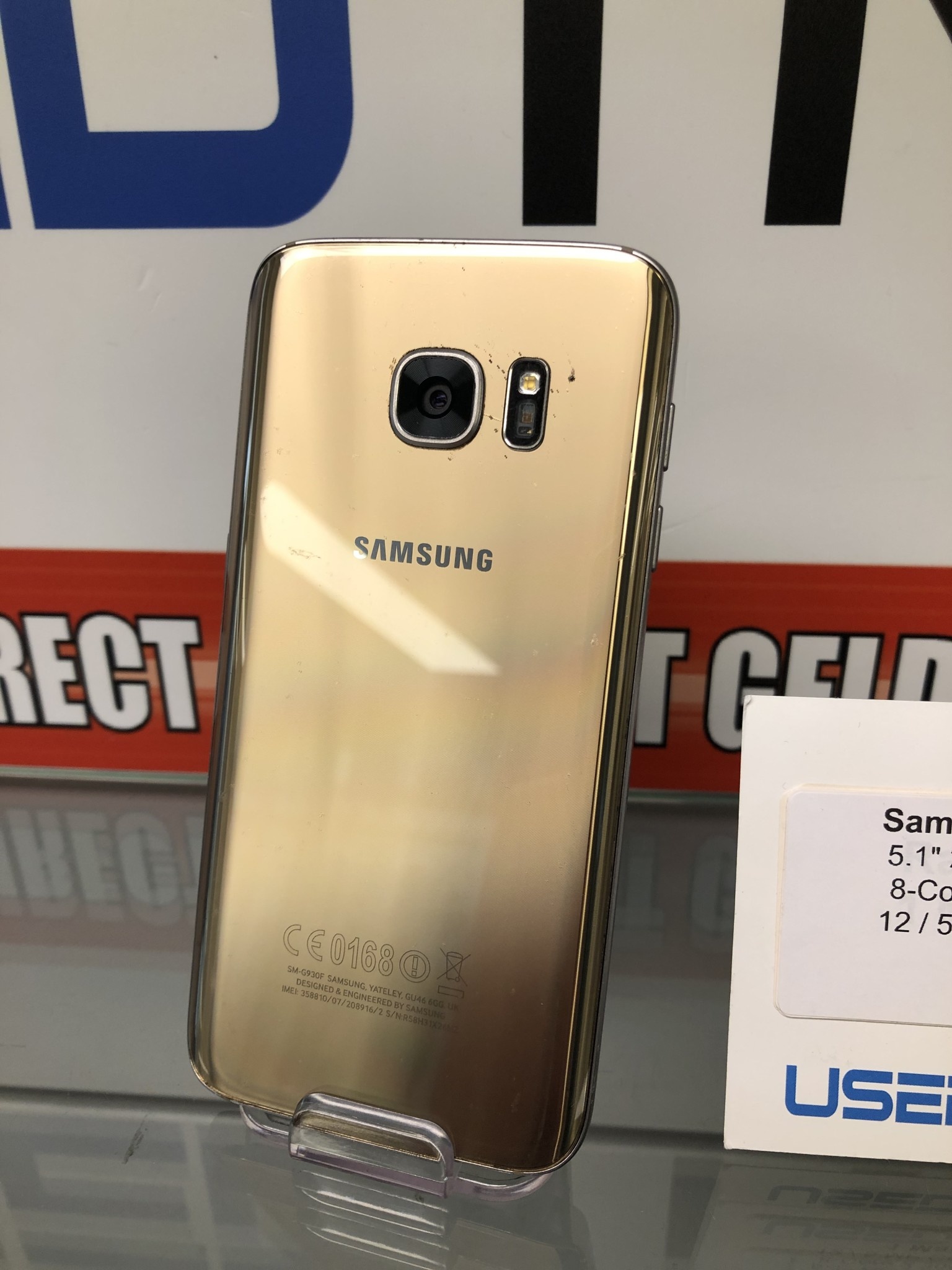 Samsung Galaxy s7 Goud/zwart Nieuw scherm
