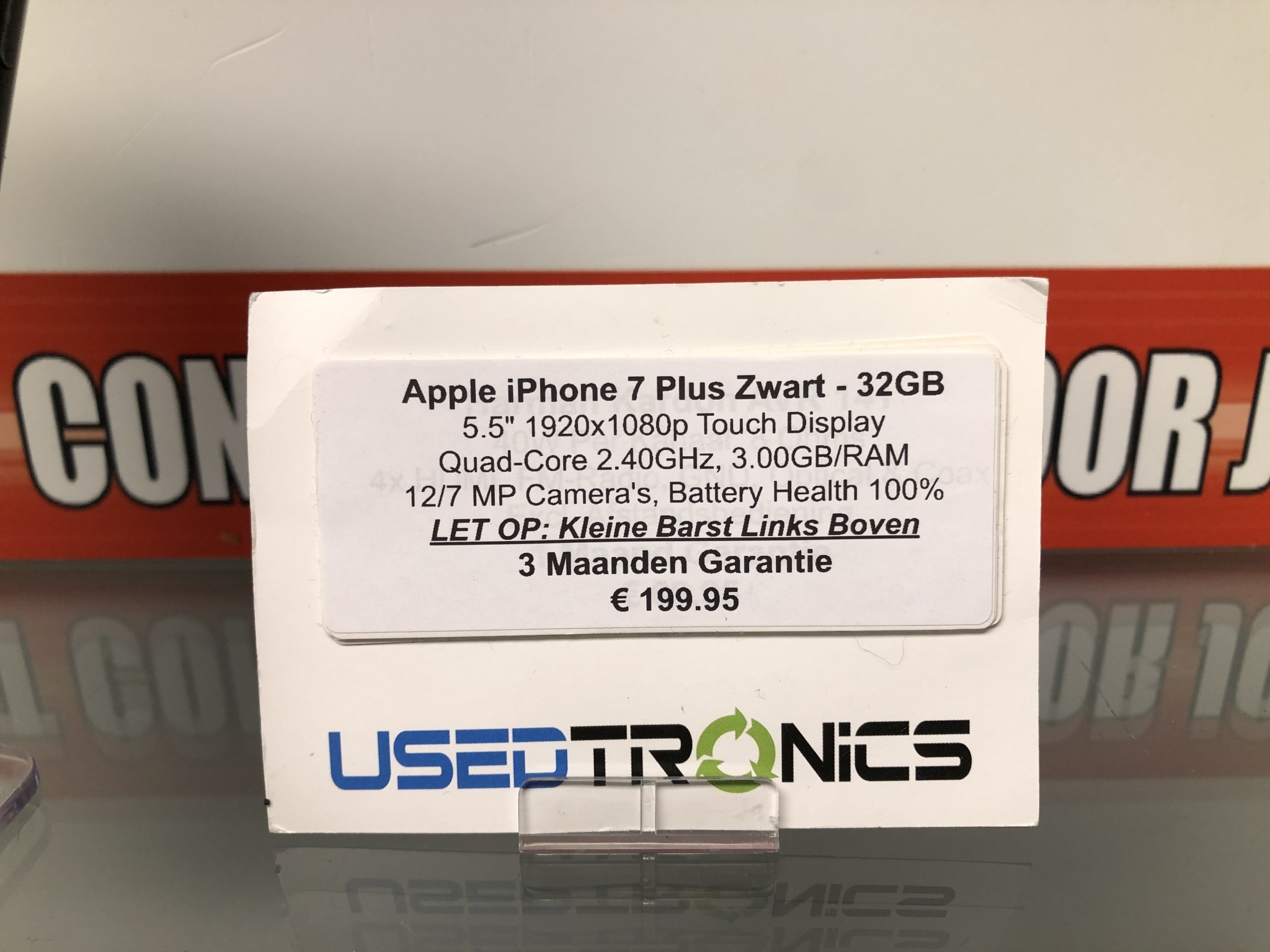 Apple iPhone 7 Plus 32GB - Kleine Barst Links Boven (6632)
