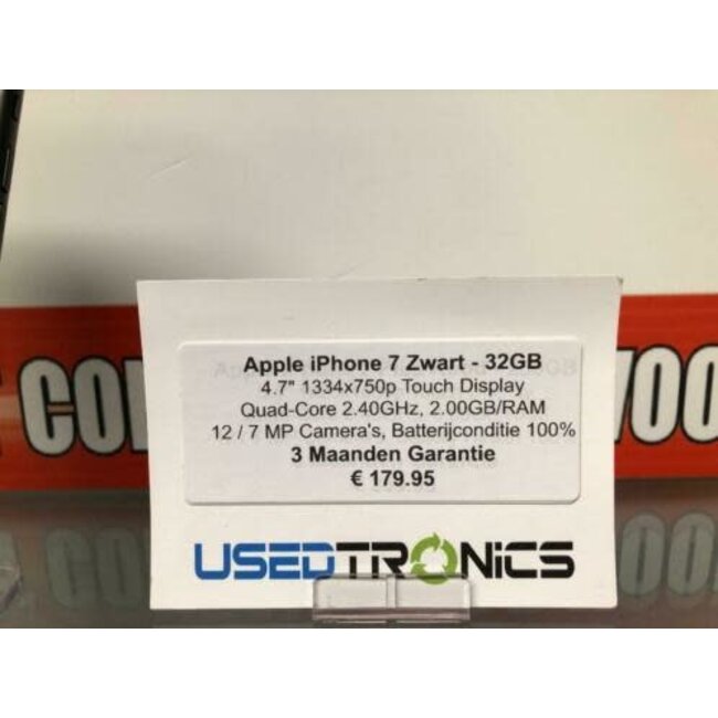 Apple Apple iPhone 7 32GB Zwart - Batterijconditie 100% (6863)