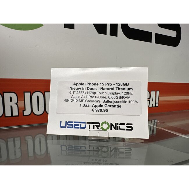Apple Apple iPhone 15 Pro  - 128GB  (10339) 1 Jaar Apple Garantie