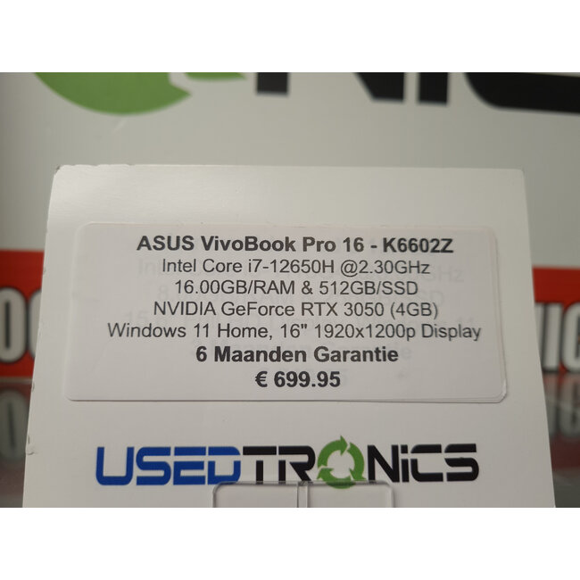 ASUS ASUS VivoBook Pro 16 K6602ZC-MB100W (11983 ) i7-12th Gen | 16GB/RAM | RTX 3050 | 512GB/SSD