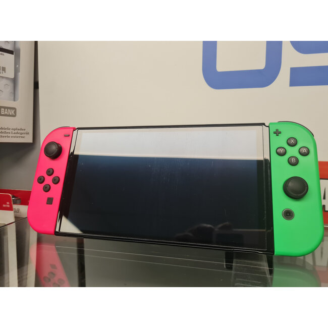 Nintendo Nintendo Switch Oled - Roze & Groen (11012) Incl. Lader | Excl. Accessoires (Dock ect.)