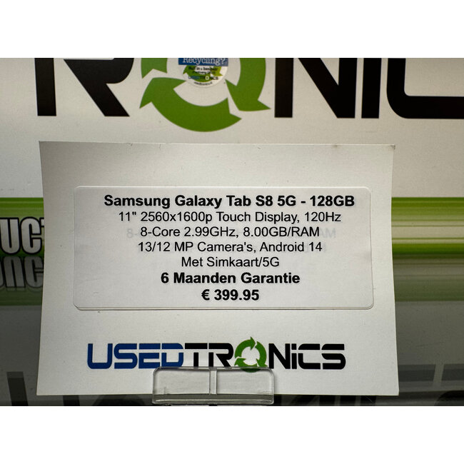 Samsung Samsung Galaxy Tab S8 5G - 128GB (9987) Met Simkaart/5G