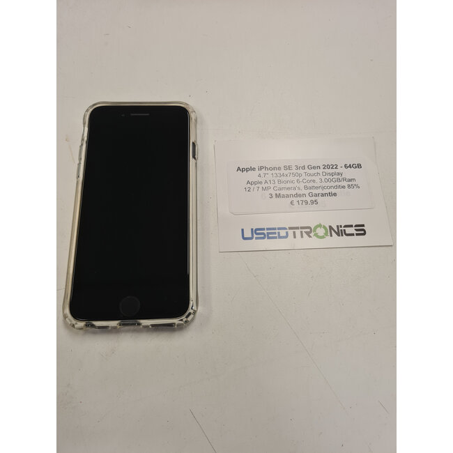 Apple Apple iPhone SE 64GB 3rd Gen 2022 - Batterijconditie 85% (11504)