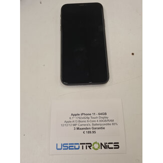 Apple Apple iPhone 11 64GB (11551) Batterijconditie 85%
