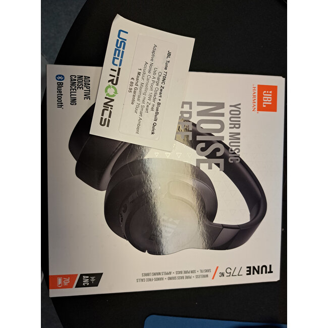 JBL Tune 770NC Zwart + BlueBuilt Quick Charge Oplader met Usb A Poort 18W Zwart 11258