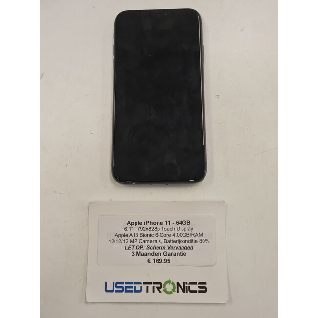 Apple Apple iPhone 11 - 64GB (11683) Batterijconditie 80%
