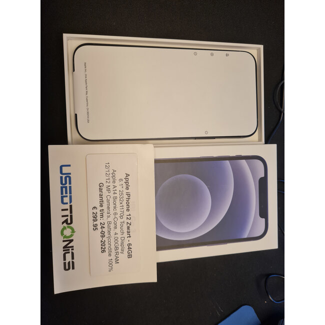 Apple Apple iPhone 12 64GB (11720) Garantie t/m: 24-09-2026