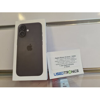 Apple Apple iPhone 16 Zwart - 128GB (11723) 1 Jaar Apple Garantie