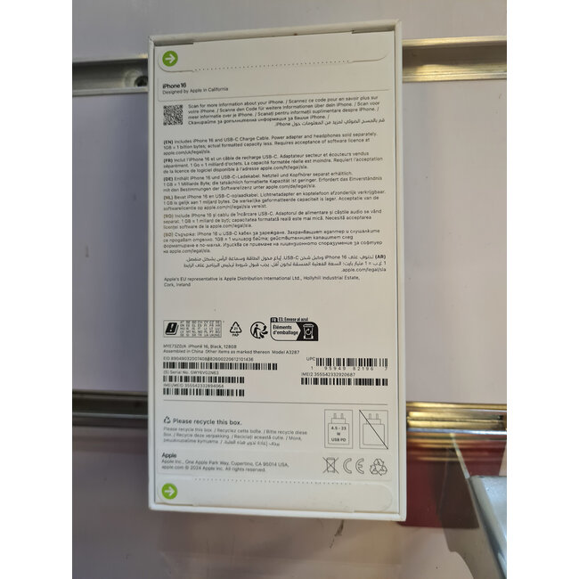 Apple Apple iPhone 16 Zwart - 128GB (11723) 1 Jaar Apple Garantie