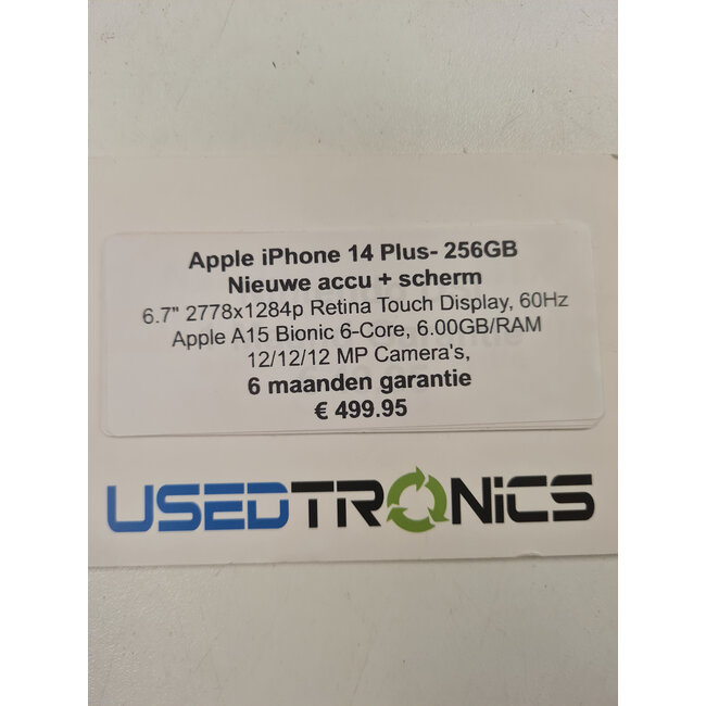 Apple Apple iPhone 14 Plus 256GB (11527) Scherm & Batterij vervangen