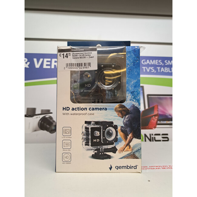 OK [Accessoires] Gembird ACAM-04 HD Action Camera NIEUW - Zwart