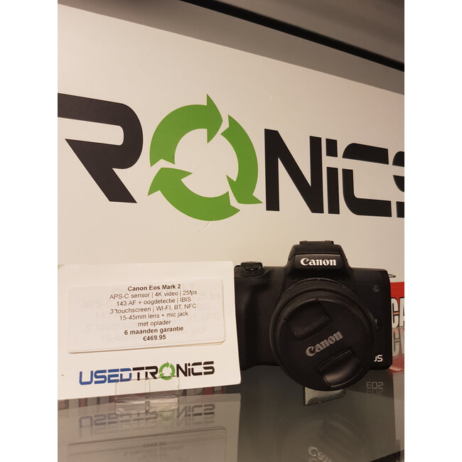 Canon Canon EOS M50 Mark II + EF-M 15-45mm  11737 Inc Extra lader