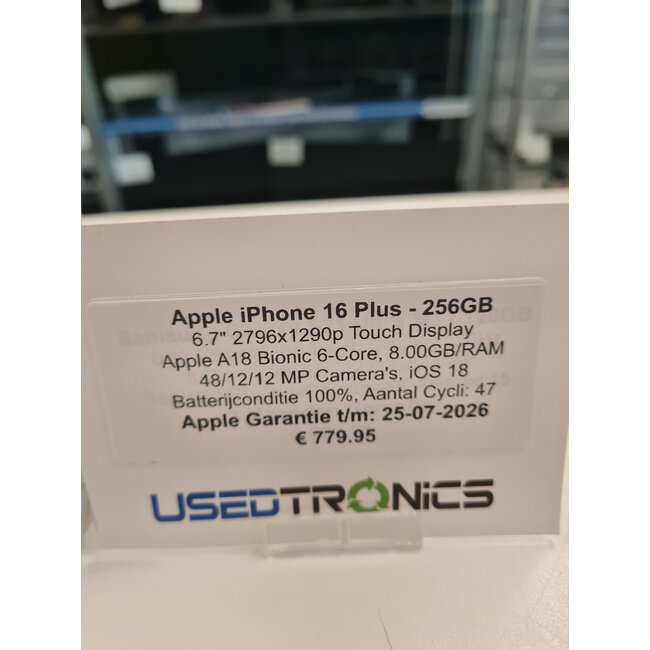 Apple Apple iPhone 16 Plus - 256GB (11817) Apple Garantie t/m: 25-07-2026