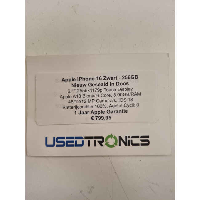 Apple Apple iPhone 16 256GB (11862) Nieuw Geseald In Doos