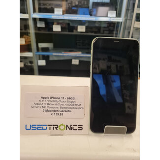 Apple Apple iPhone 11 - 64GB (11882) Batterijconditie 82%