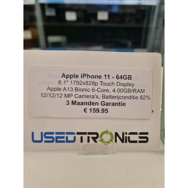 Apple Apple iPhone 11 - 64GB (11882) Batterijconditie 82%