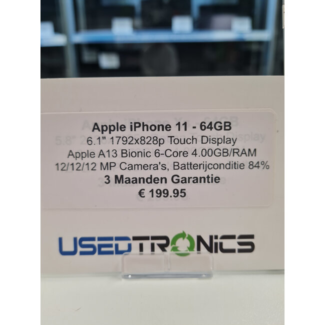 iPhone Apple iPhone 11 64GB (12111) Batterijconditie 84%