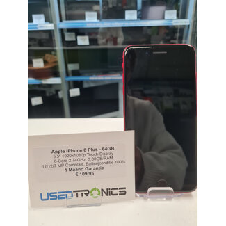 Apple Apple iPhone 8 Plus 64GB - Rood (11980) Nieuwe Batterij