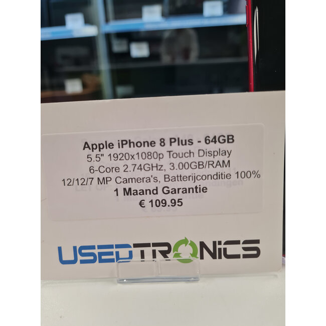 Apple Apple iPhone 8 Plus 64GB - Rood (11980) Nieuwe Batterij