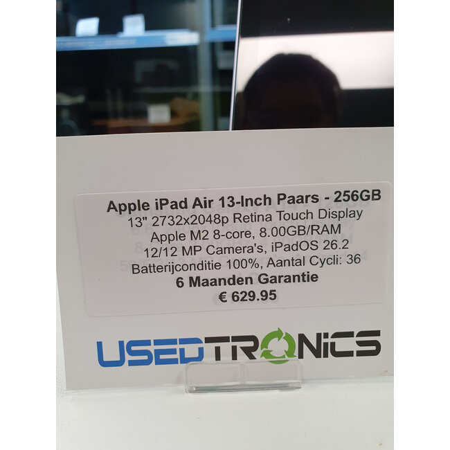 Apple Apple iPad Air 13-Inch Paars - 256GB (12194) Batterijconditie 100%, Aantal Cycli: 36