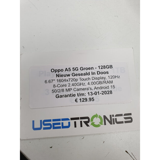 Oppo Oppo A5 5G - 128GB (12191) Nieuw In Doos