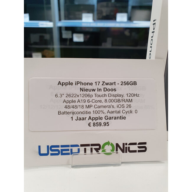 Apple Apple iPhone 17 Zwart - 256GB (12215) Nieuw In Doos | 1 Jaar Apple Garantie