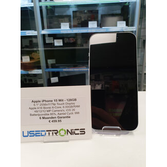 Apple Apple Phone 15 128GB Wit (12214) Batterijconditie 85%