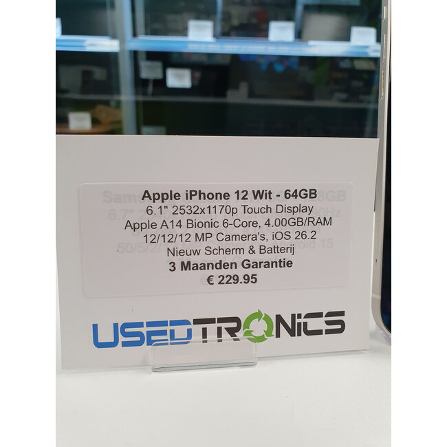 Apple Apple iPhone 12 Wit - 64GB (11825) Nieuw Scherm & Batterij