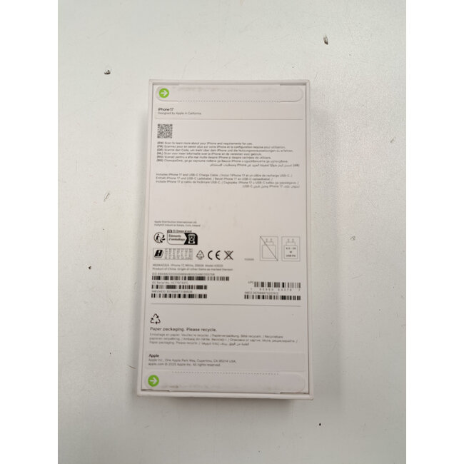 Apple Apple iPhone 17 Wit - 256GB Nieuw In Doos (12252) 1 Jaar Apple Garantie
