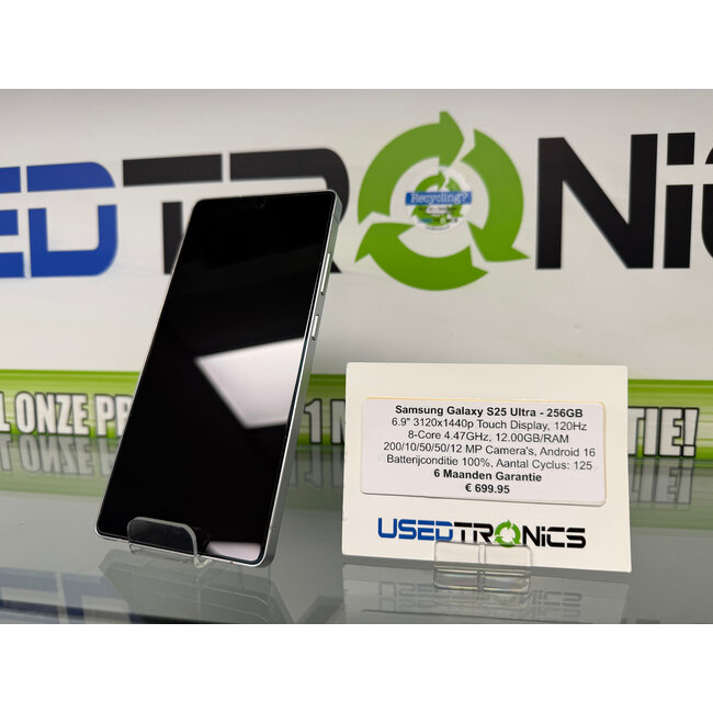 Samsung Samsung Galaxy S25 Ultra - 256GB (12596) Batterijconditie 100%, Aantal Cyclus: 125