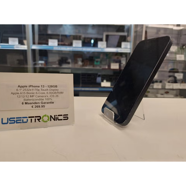 Apple Apple iPhone 13 Zwart - 128GB (13009) Batterijconditie 100%