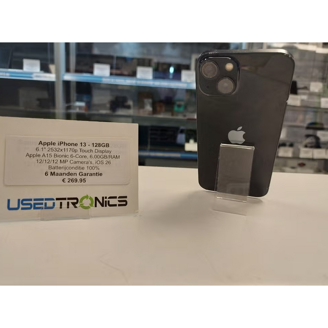 Apple Apple iPhone 13 Zwart - 128GB (13009) Batterijconditie 100%