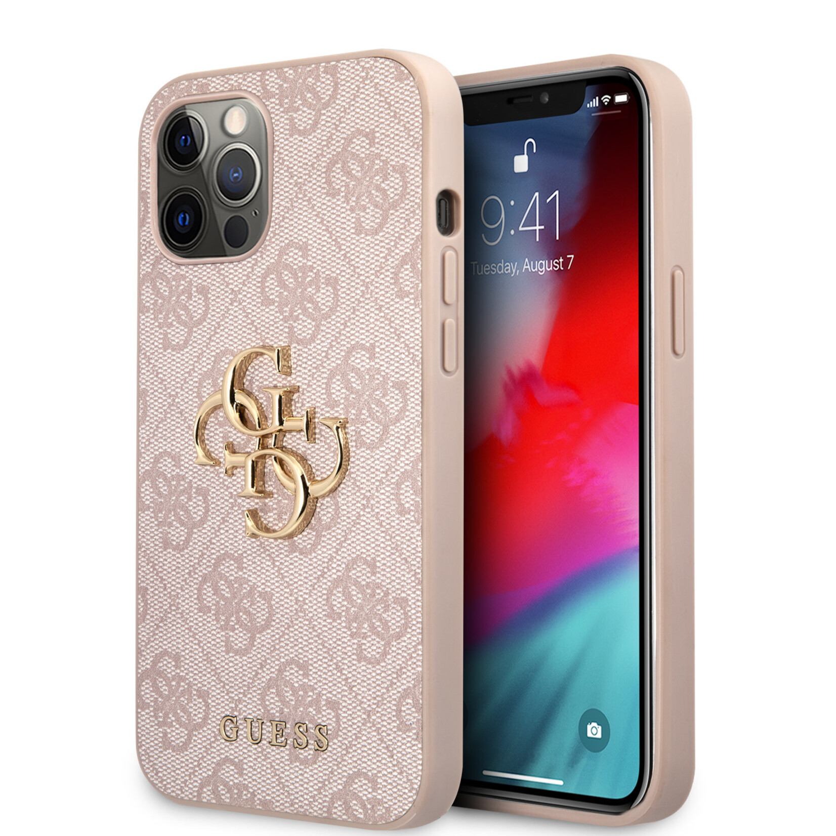 Guess GUESS TPU Smartphonehoesje voor Apple iPhone 12 Pro Max - Roze - Back Cover - Bescherming van Telefoon