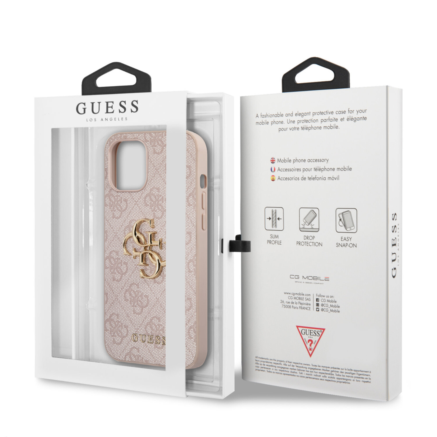 Guess GUESS TPU Smartphonehoesje voor Apple iPhone 12 Pro Max - Roze - Back Cover - Bescherming van Telefoon