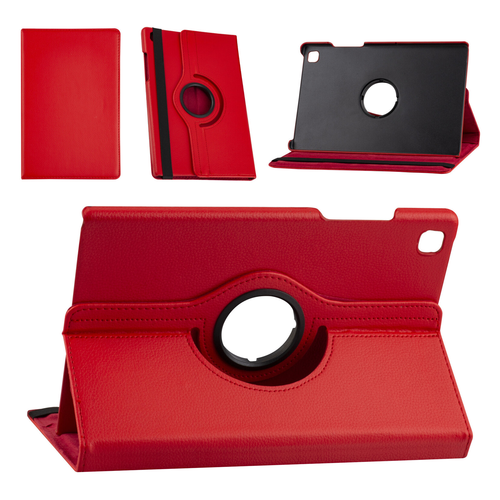 Rood Tablethoesje voor Samsung Tab A7 10.4 (2020) - Book Case - (T500-T505) - 360 graden draaibaar