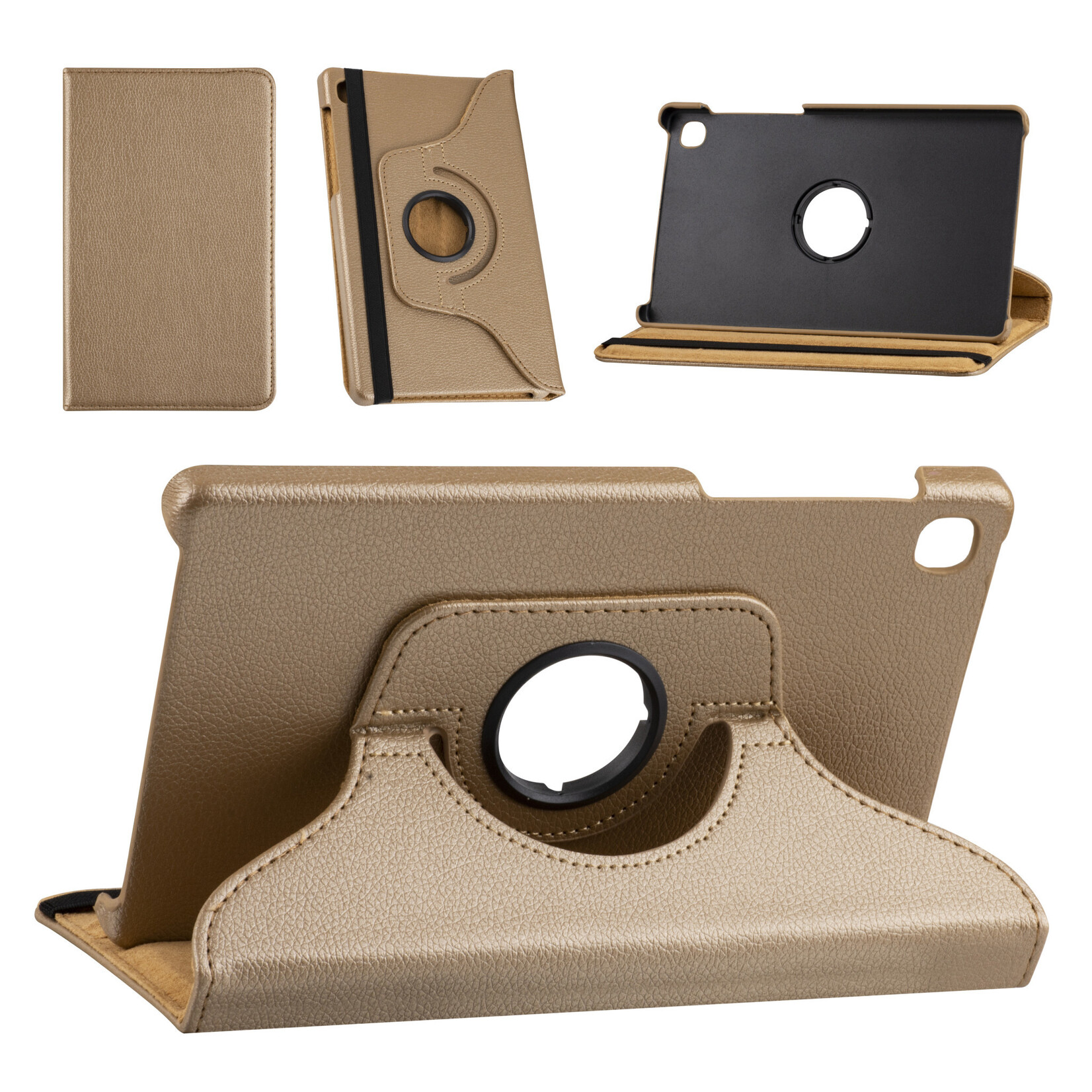 Goud Tablethoesje voor Samsung Tab A7 Lite 8.7 (2021) - Book Case - (T220-T225) - 360 graden draaibaar