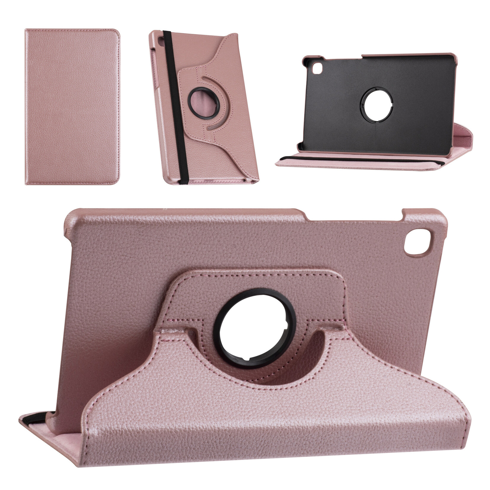 Rose Gold Tablethoesje voor Samsung Tab A7 Lite 8.7 (2021) - Book Case - (T220-T225) - 360 graden draaibaar