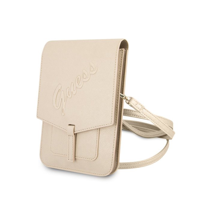 beige guess wallet