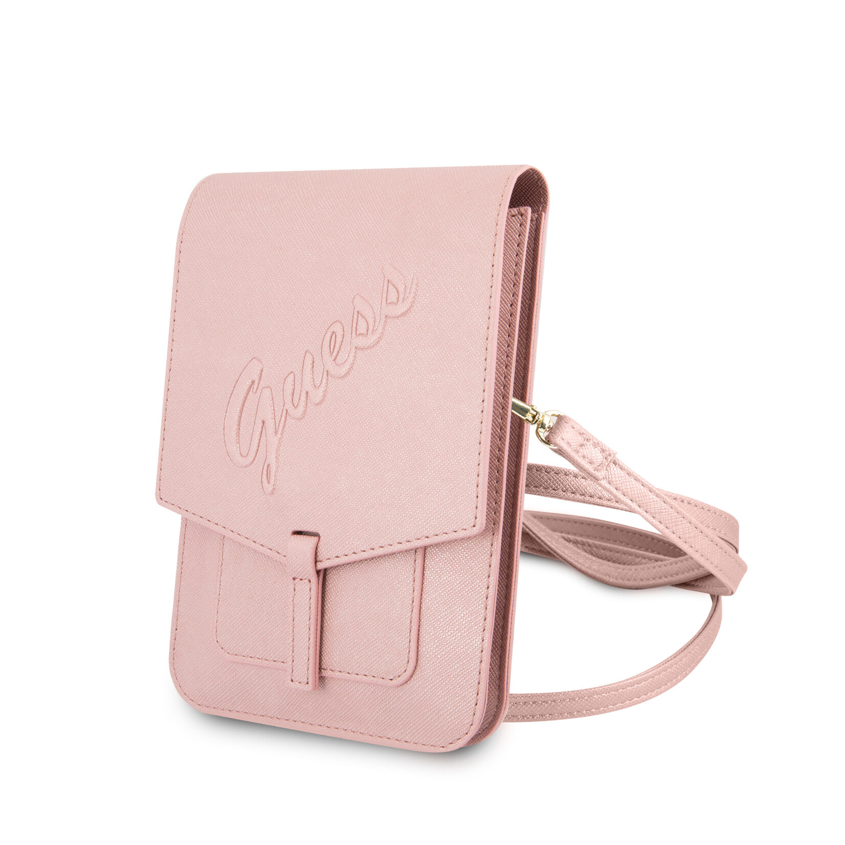 Guess Guess 7 inch Telefoontas - Wallet Bag - Roze - Saffiano Leather