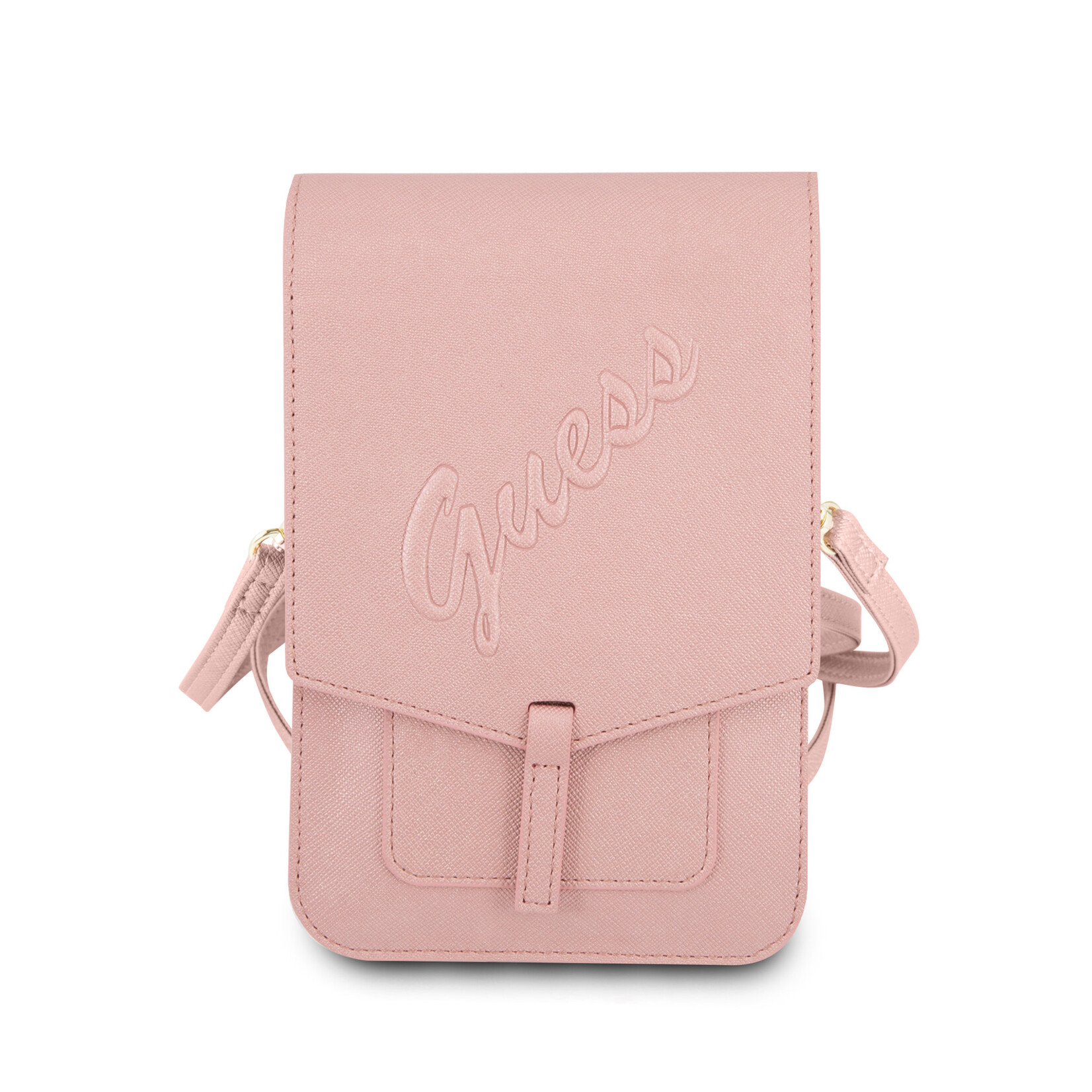 Guess Guess 7 inch Telefoontas - Wallet Bag - Roze - Saffiano Leather