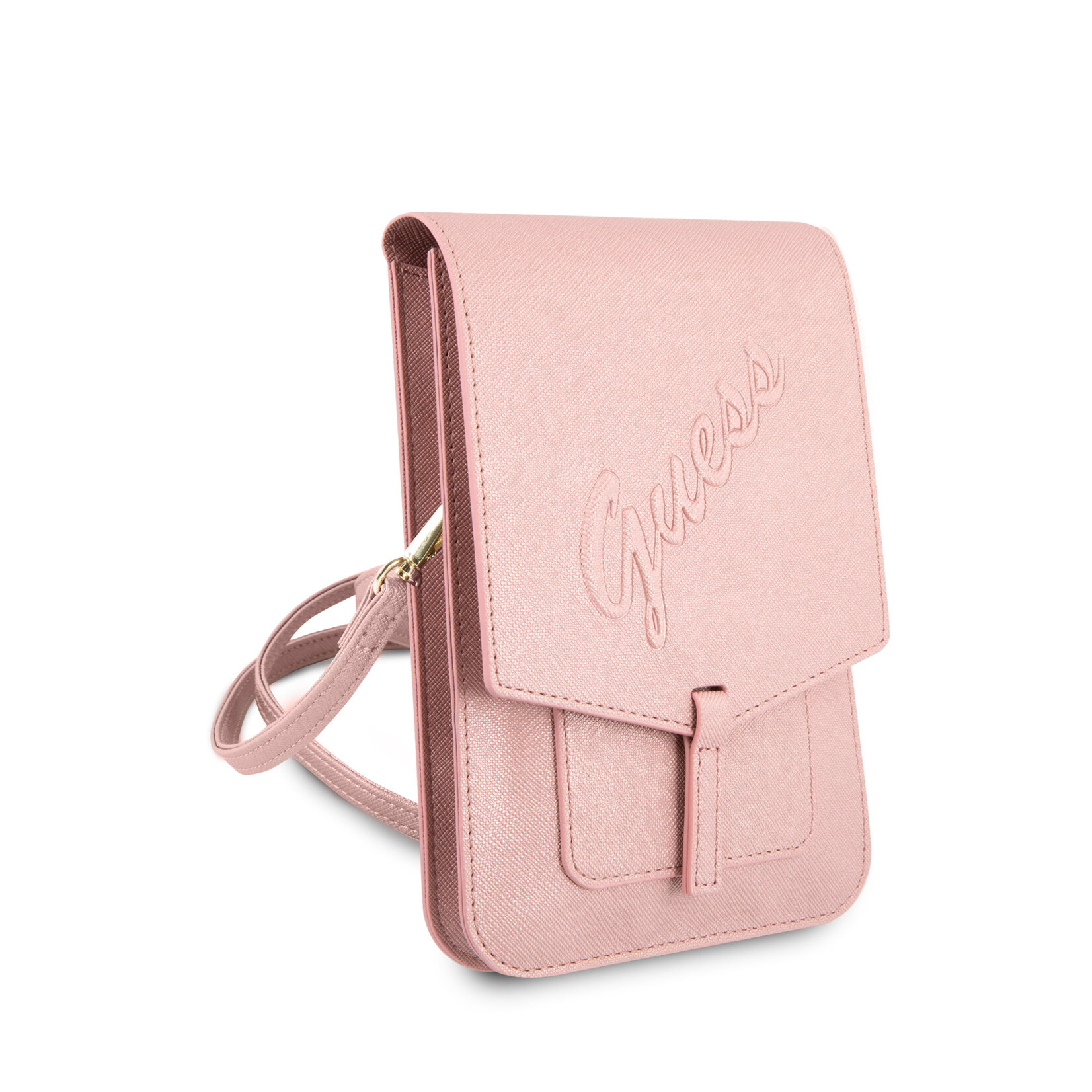 Guess Guess 7 inch Telefoontas - Wallet Bag - Roze - Saffiano Leather