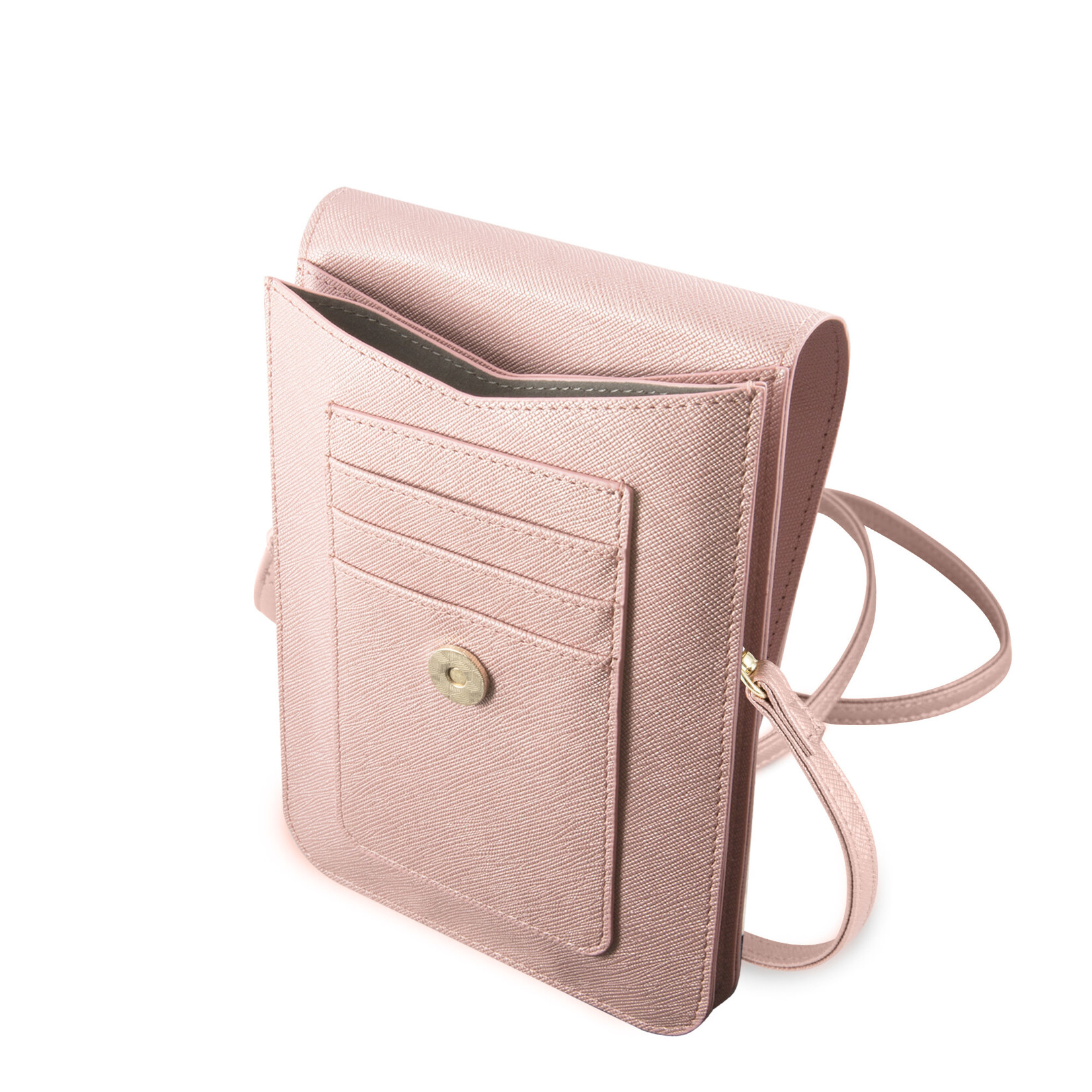 Guess Guess 7 inch Telefoontas - Wallet Bag - Roze - Saffiano Leather