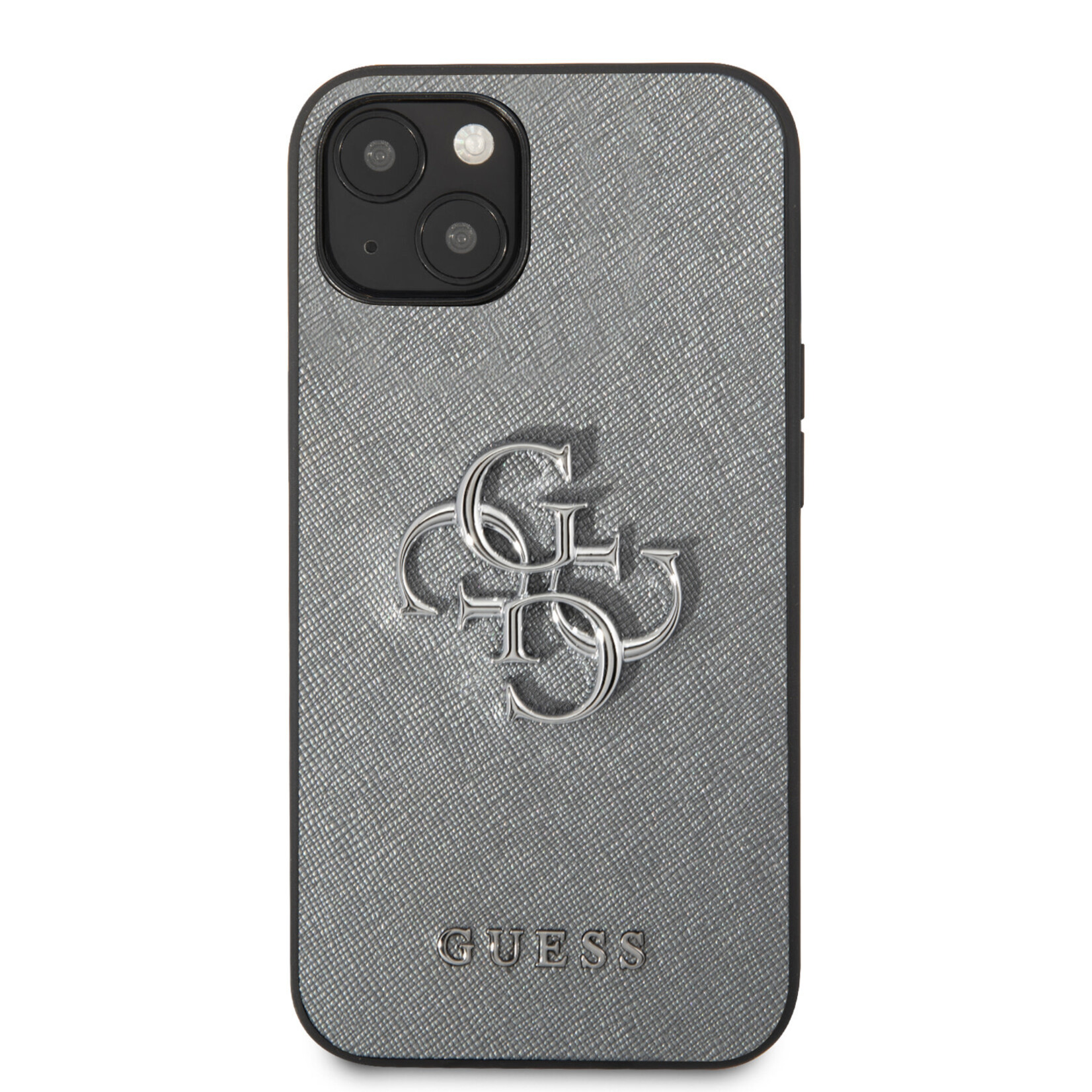 Guess Guess iPhone 13 Back Cover Saffiano Pu Telefoonhoesje - Bescherm je Telefoon - Grijs