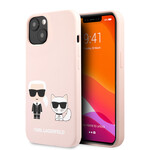 Karl Lagerfeld Karl Lagerfeld Silicone Back Cover Telefoonhoesje voor Apple iPhone 13 Mini - Roze - Bescherming & Stijl