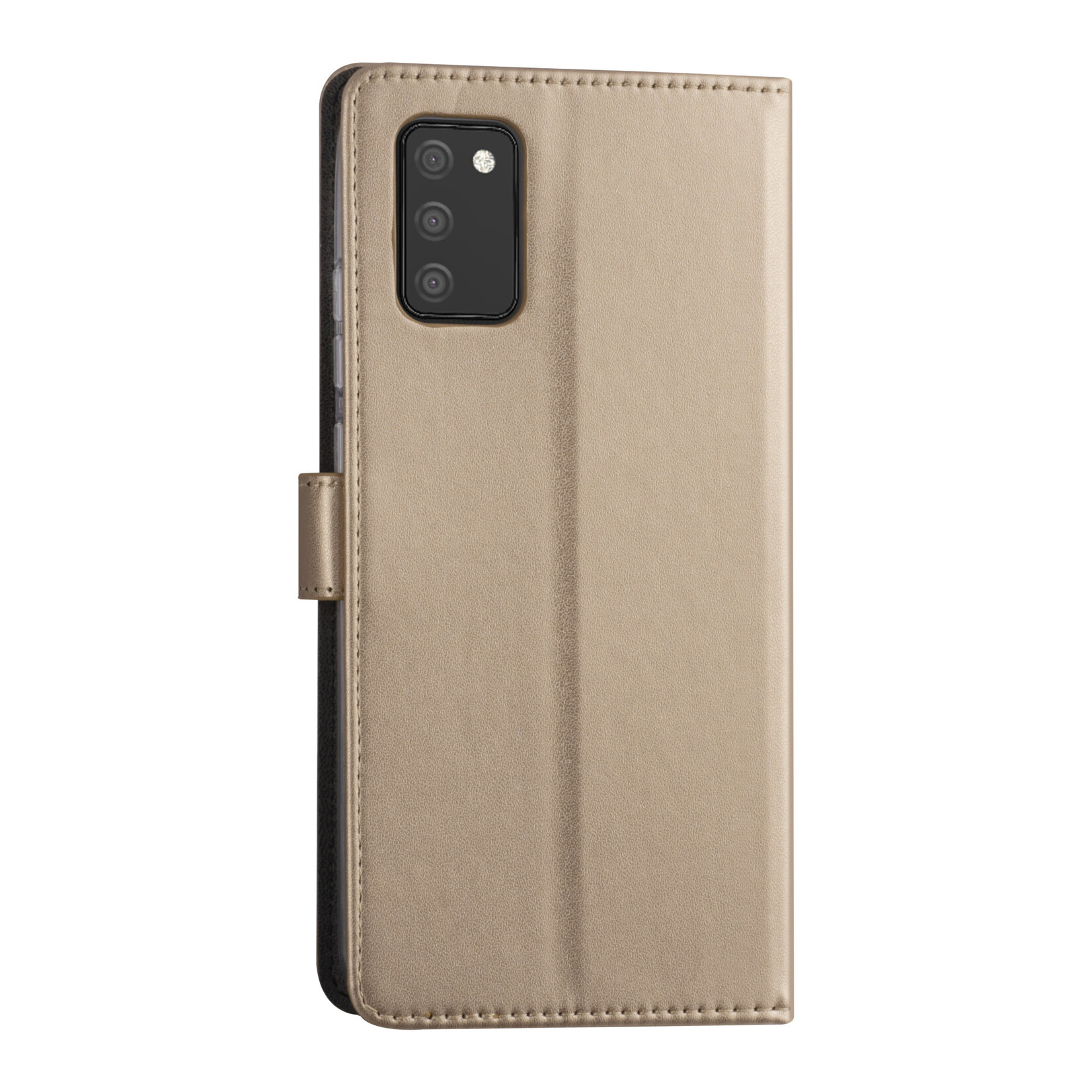 Goud hoesje voor de Samsung Galaxy A02s - Booktype - Pasjeshouder - Magneetsluiting